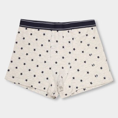 Boys' Light Beige Regular Fit Star Print Briefs