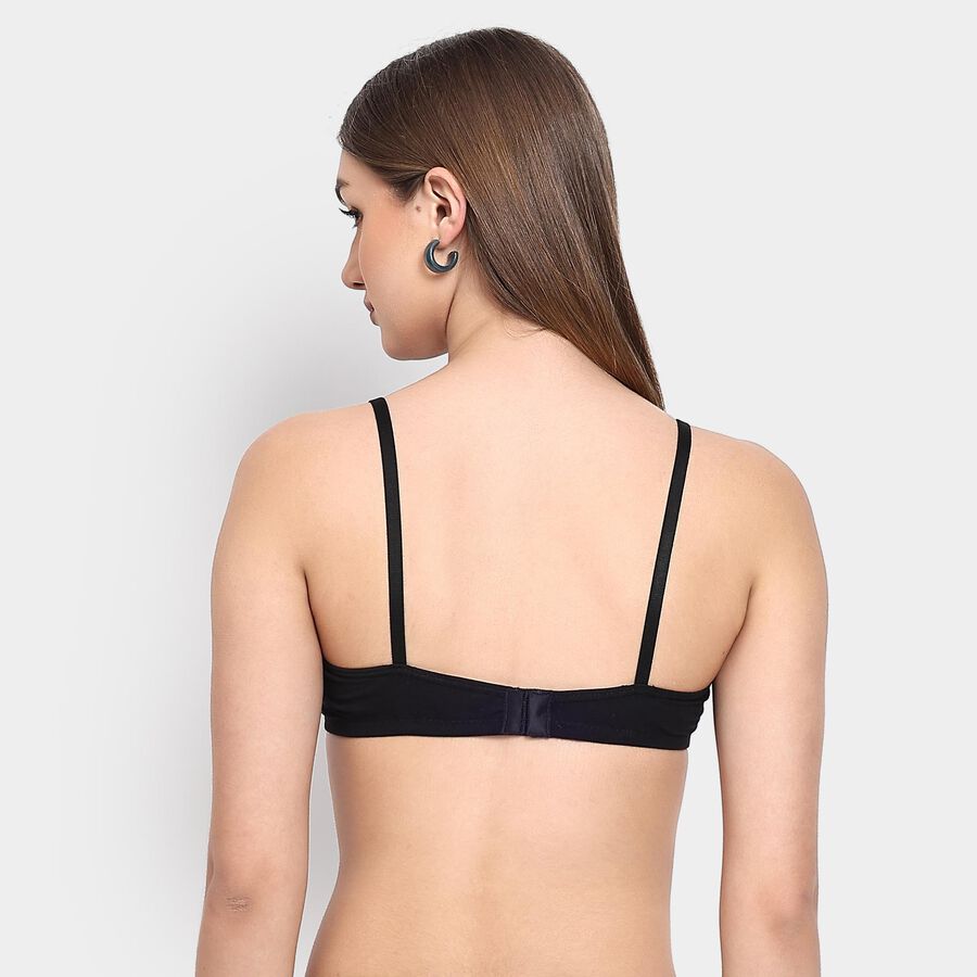 Ladies' 100% Cotton Bra , Black, large image number null