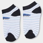 Boys' Dark Navy and Light Sky Blue Regular Fit Striped Shark Design Pack of 2 Socks, नेवी ब्लू, small