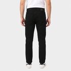Men's Black Slim Fit Solid Jeans, काला, small