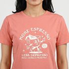 Women Pink Round Neck Casual T-Shirt, Pink, small