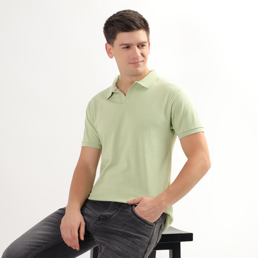 Men's Light Sage Green Polo Neck T-Shirt, Light Green, large image number null