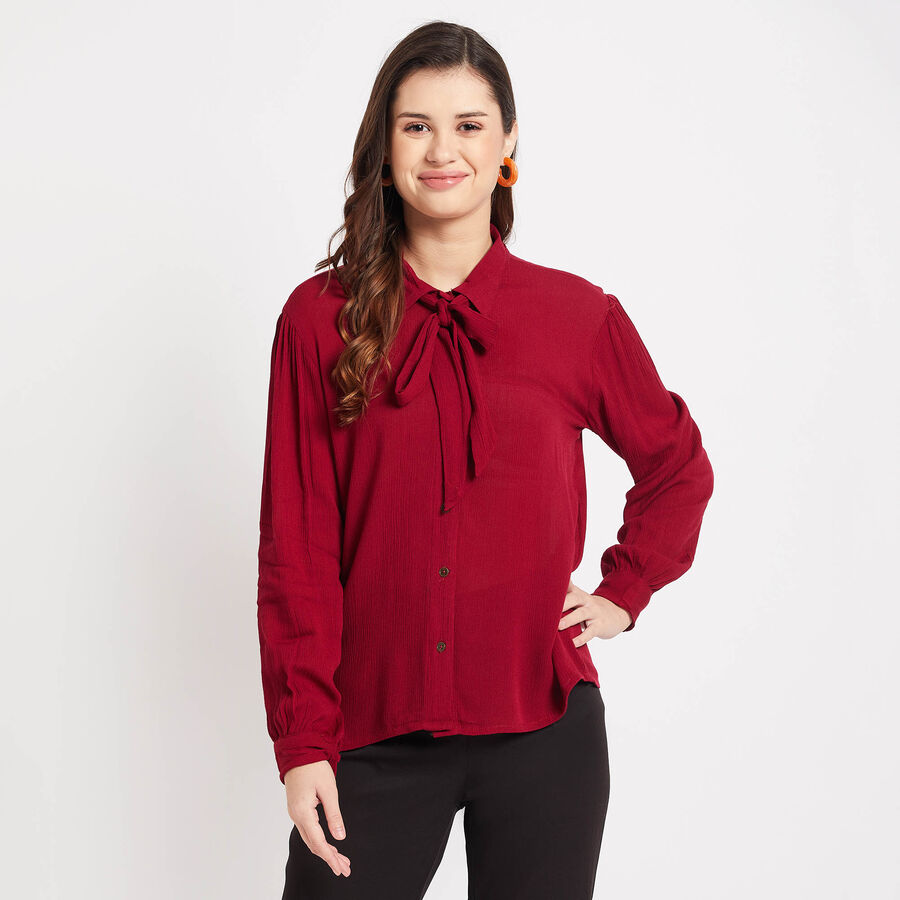 Solid Shirt, Wine, large image number null