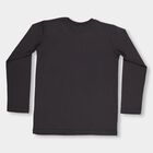 Boys' Dark Grey Round Neck Printed T-Shirt, Dark Grey, small image number null