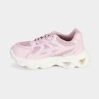 Girls' Pink Lace-Up Sneakers, Lilac, small