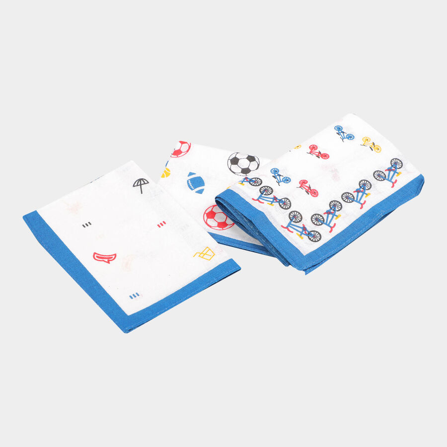 Boys Cotton Handkerchief, White, large image number null