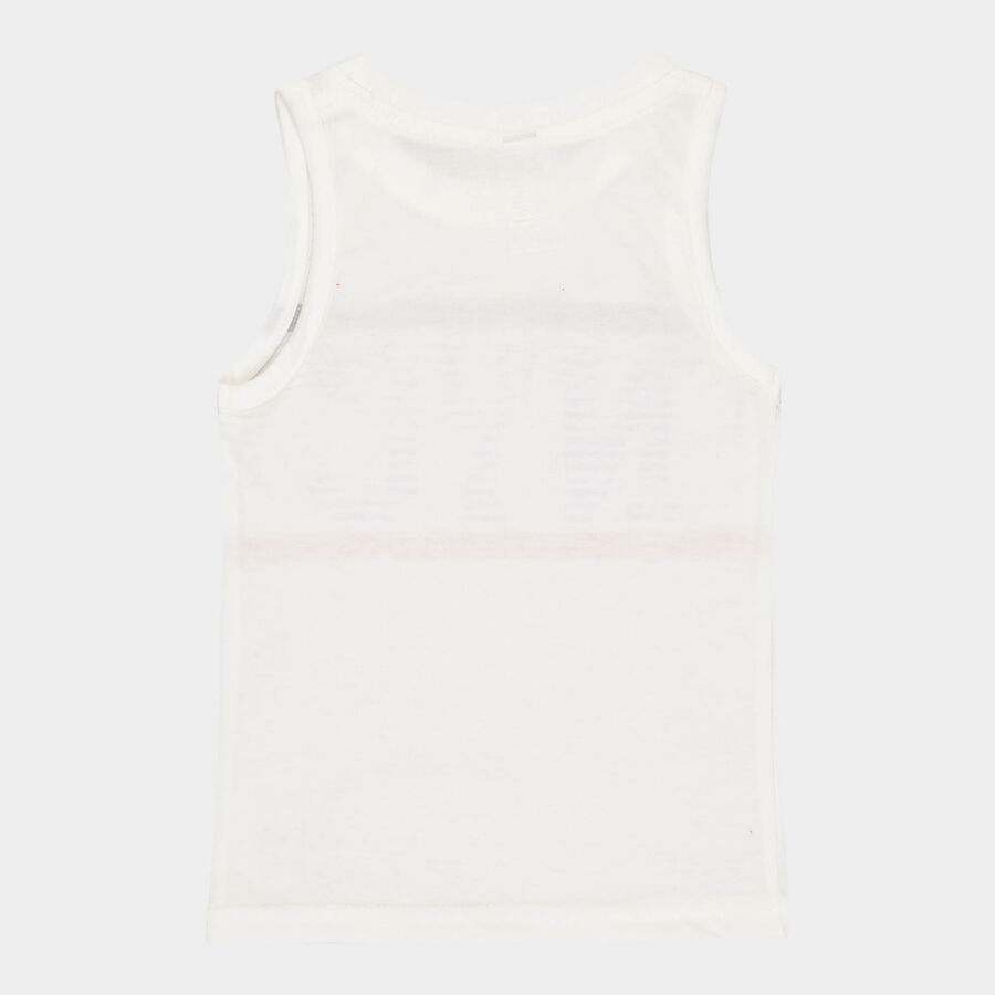 Boys Round Neck T-Shirt, White, large image number null