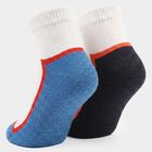 Boys' Regular Fit Ankle Length Pack of 2 Socks ( Blue, Black), सफ़ेद, small