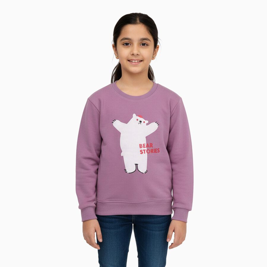 Girls' Sweatshirt, Lilac, large image number null