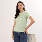 Ladies' 100% Cotton Round Neck T-Shirt, निऑन ग्रीन, small image number null