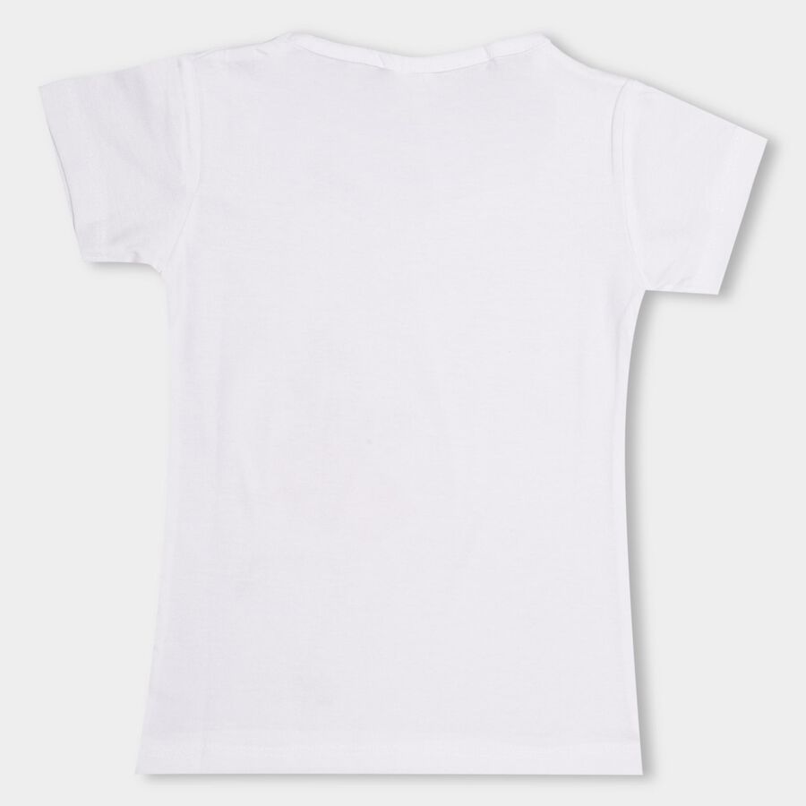 Girls' 100% Cotton T-Shirt , White, large