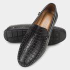 Men's Jet Black Slip-On Formal Loafers, काला, small image number null