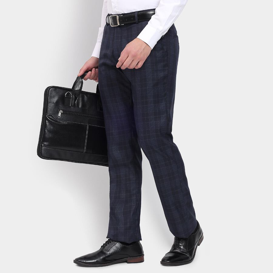 Men's Slim Fit Formal Trousers, नेवी ब्लू, large image number null