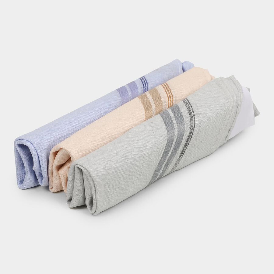 Men's Light Beige, Light Blue, Light Gray Sleeveless Classic Handkerchief, गहरा पीला, large image number null
