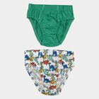 Boys Green Regular Fit Printed Briefs, हल्का हरा, small
