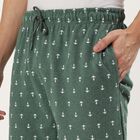 Men's Deep Forest Green Regular Fit Anchor Print Jamaican Shorts, Light Green, small image number null