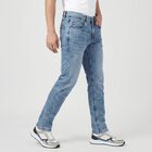 Men's Light Blue Slim Fit Washed Jeans, हल्का नीला, small