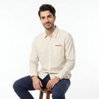 Men White Long Sleeve Collar Regular Fit Casual Shirt, सफ़ेद, small