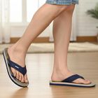 Men's Beige Toe-Post Flip-Flops, गहरा पीला, small