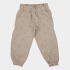 Girls Beige Embellished Cotton Blend Pyjama, Beige, small