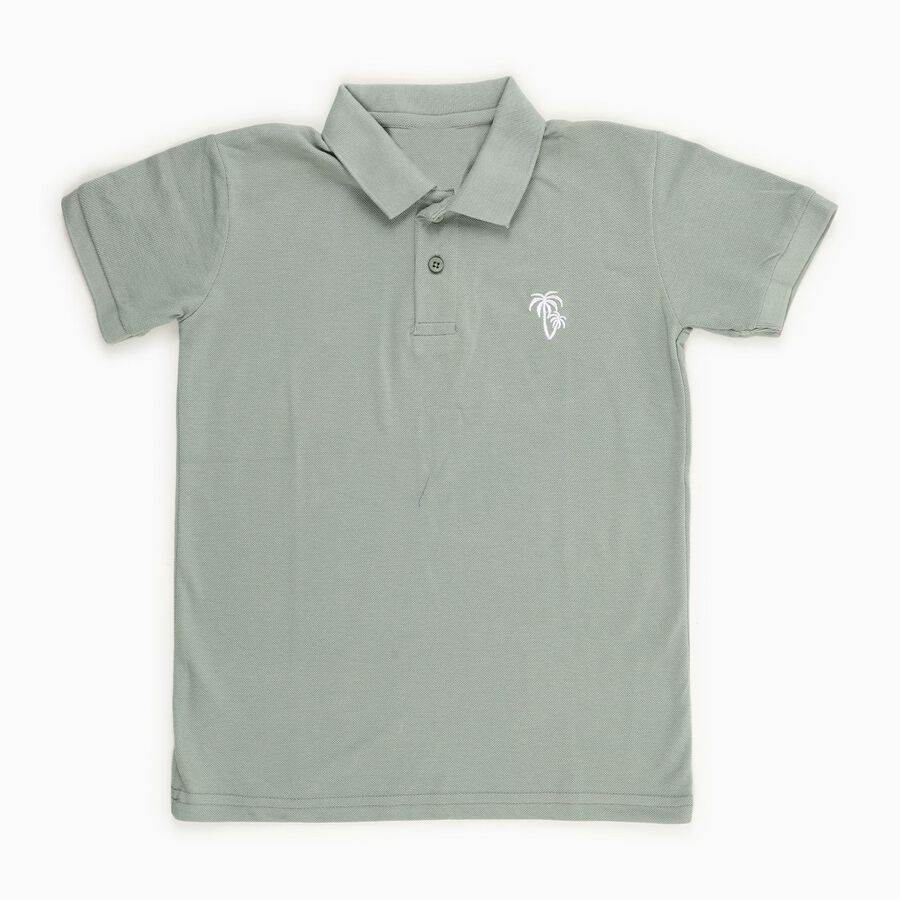 Boys' Half Sleeves T-Shirt, Light Green, large image number null