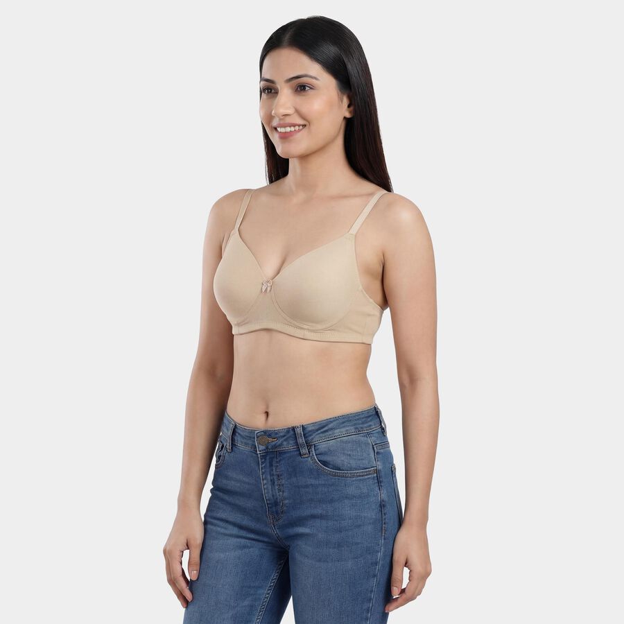 Women's Beige Padded Wired T-Shirt Bra, Beige, large