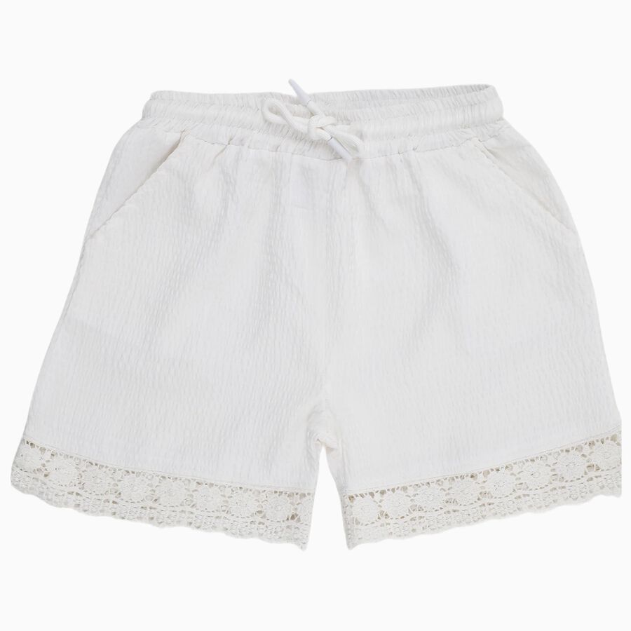 Girls' Shorts, सफ़ेद, large