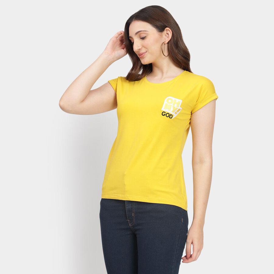 Ladies' Round Neck T-Shirt, Mustard, large image number null