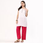 Women's Bright Crimson Red Wide-Leg Metallic Striped Palazzos, वाइन, small image number null