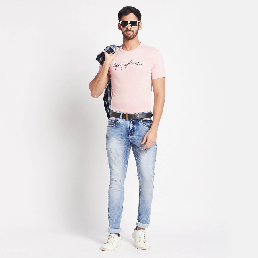 Round Neck T-Shirt, Peach, large image number null