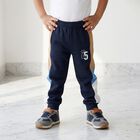 Boys Navy Blue Jogger Colorblock Pyjama, Navy Blue, small
