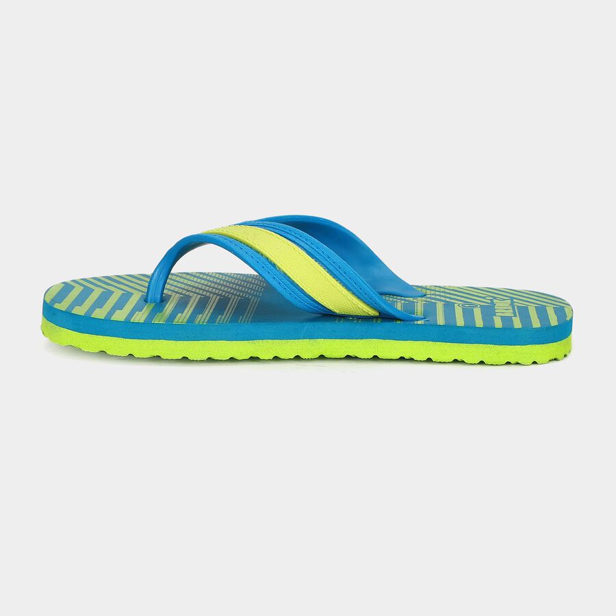 Kids Blue Buckle Strap Flip-Flop Slippers, टील ब्लू, large