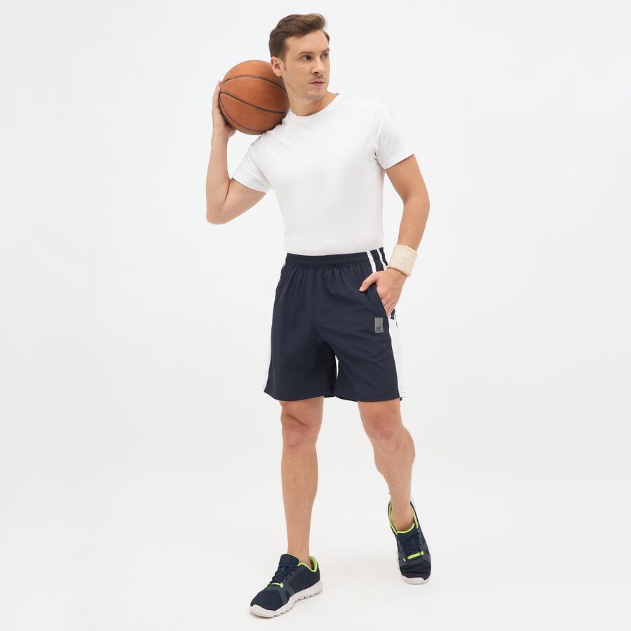 Men's Dark Navy Blue Regular Fit Active Bermuda Shorts, Navy Blue, large image number null
