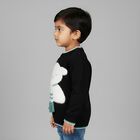 Infants Jet Black Crew Neck Classic Pullover, काला, small image number null