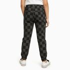Boys' Black and Grey Checkered Jogger Trousers, काला, small image number null