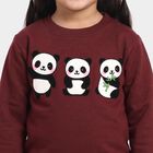 Girls' Maroon Crew Neck Pullover Sweatshirt, Wine, small