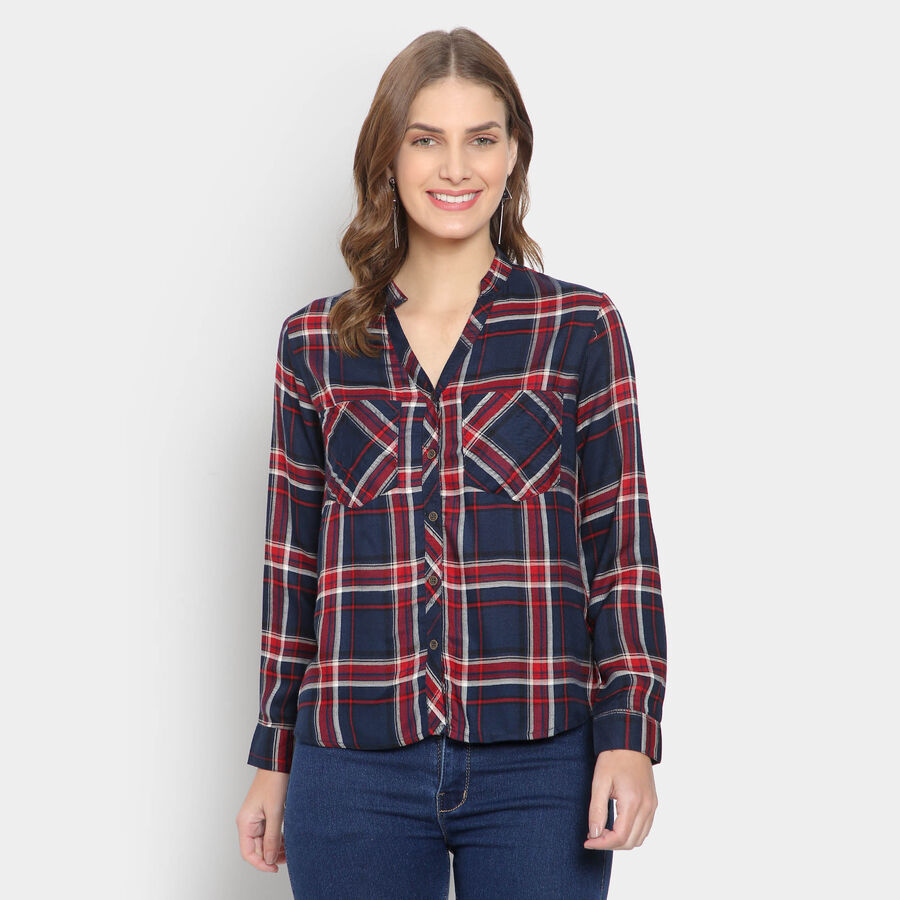 Checks Shirt, Navy Blue, large image number null