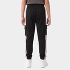 Boys Black Jogger Fit Active Print Pyjama, काला, small