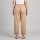 Women's Beige Regular Fit Lace Trimmed Palazzos, गहरा पीला, small