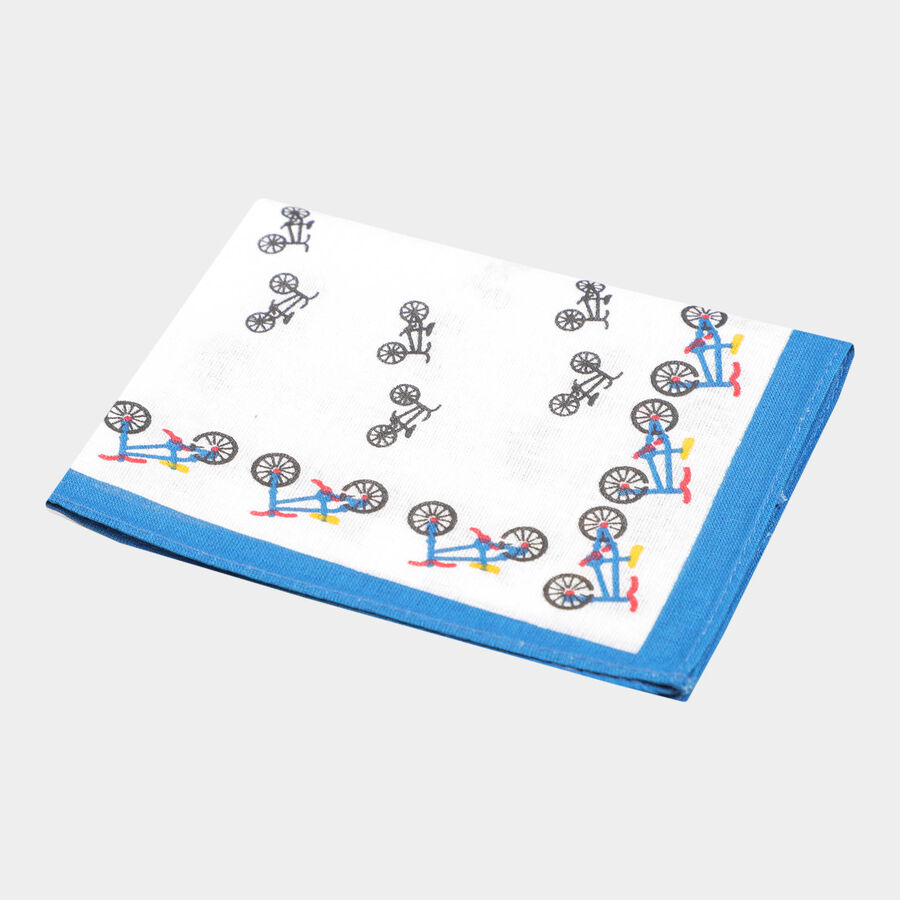 Boys Cotton Handkerchief, White, large image number null