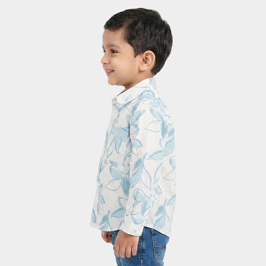 Boys Light Blue Cotton Casual Shirt, हल्का नीला, large