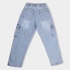 Boys' 100% Cotton Jeans, मध्यम नीला, small image number null