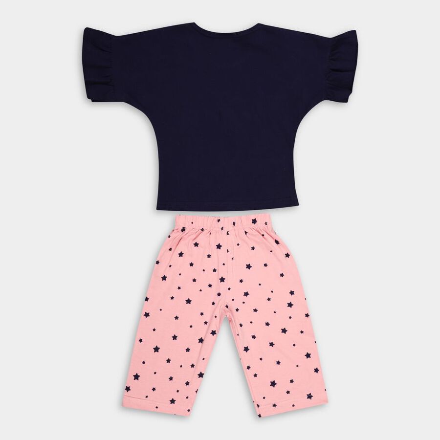 Girls' Cotton Capri Set, Navy Blue, large image number null