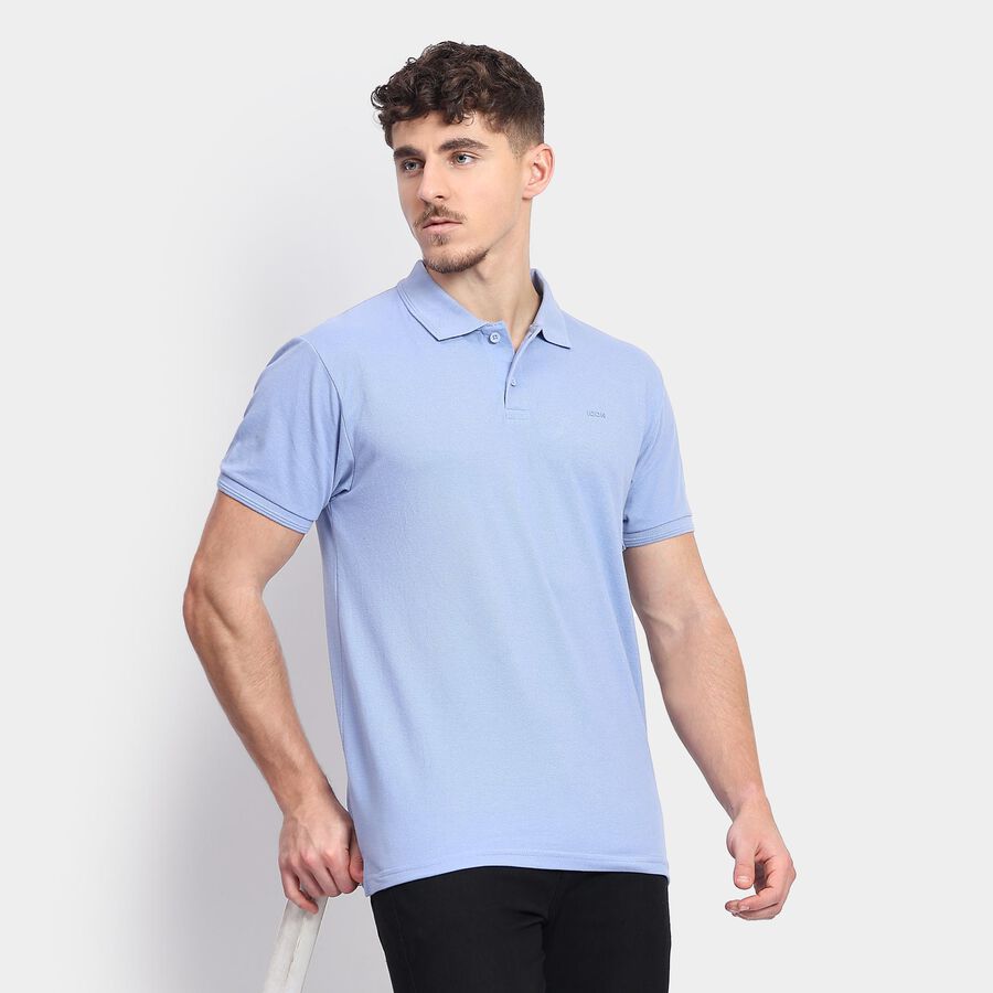 Men's Collared Half Sleeves T-Shirt , Light Blue, large image number null