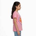 Girls Light Pink Cotton Round Neck Casual T-Shirt, Light Pink, small image number null