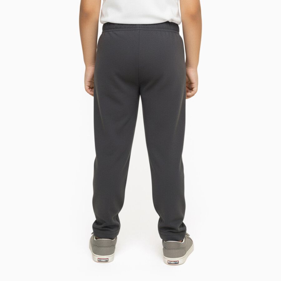 Boys' Dark Charcoal Grey Printed Cotton Blend Pyjama, Charcoal, large image number null