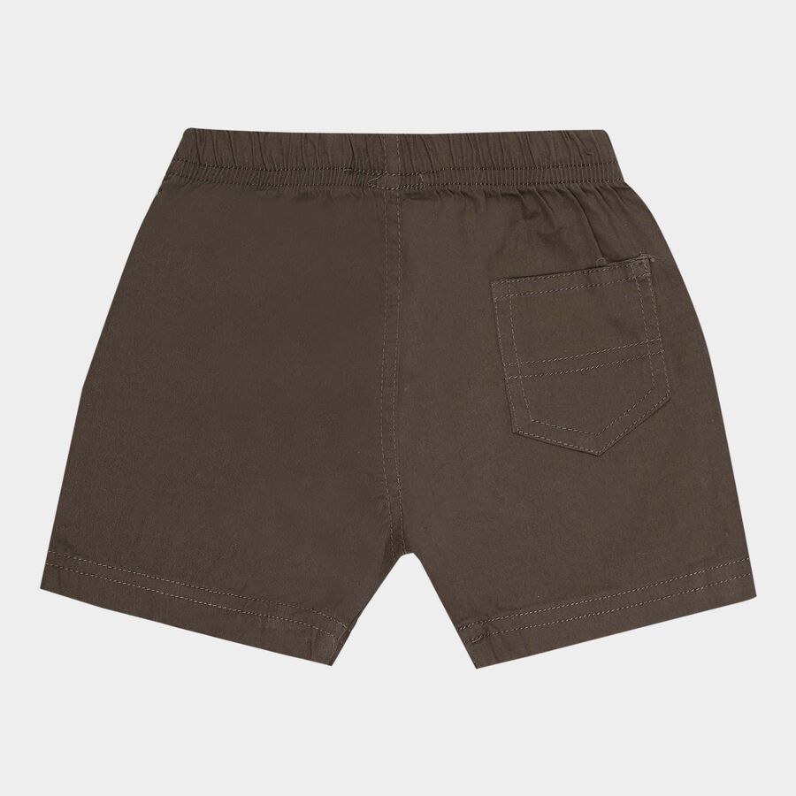Infants Cotton Solid Half Pant, Olive, large image number null