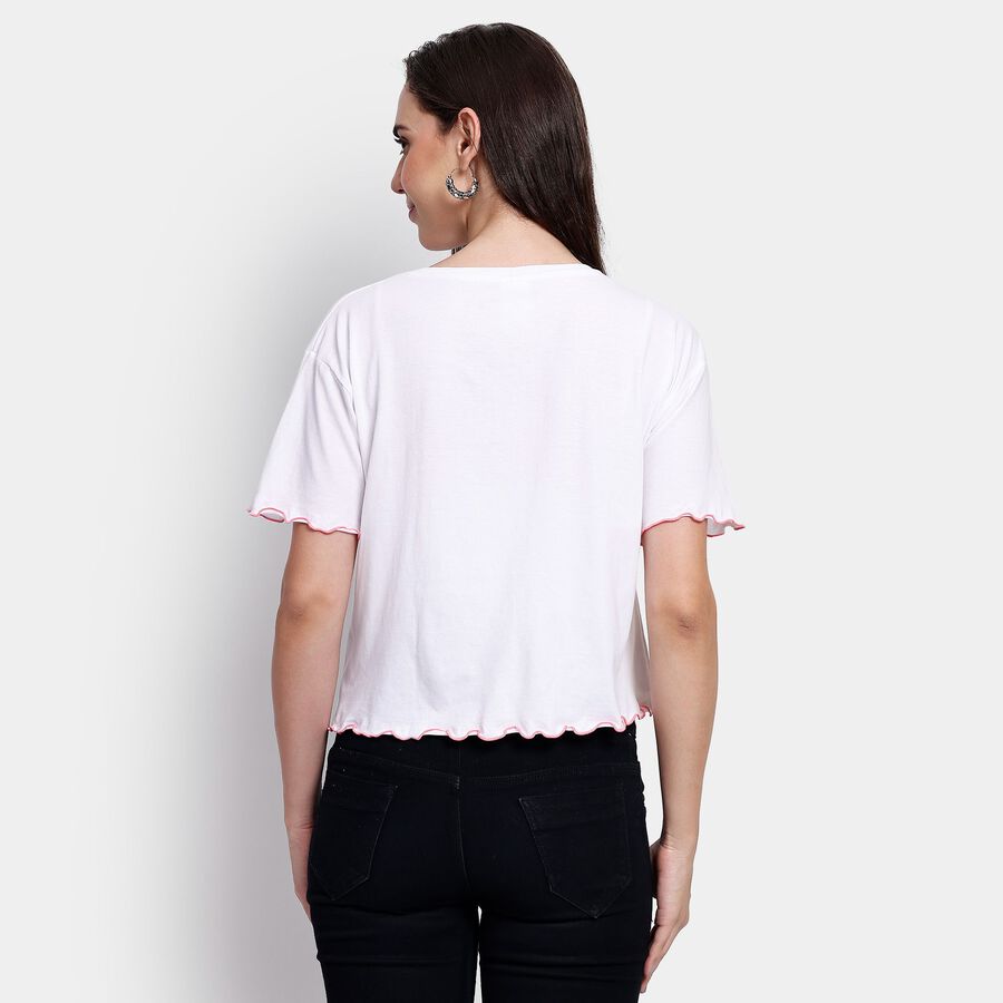 Ladies' 100% Cotton Crop  Top, Off White, large image number null