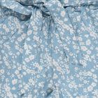 Girls' Light Blue Floral Printed Tie-Waist Capri, Light Blue, small