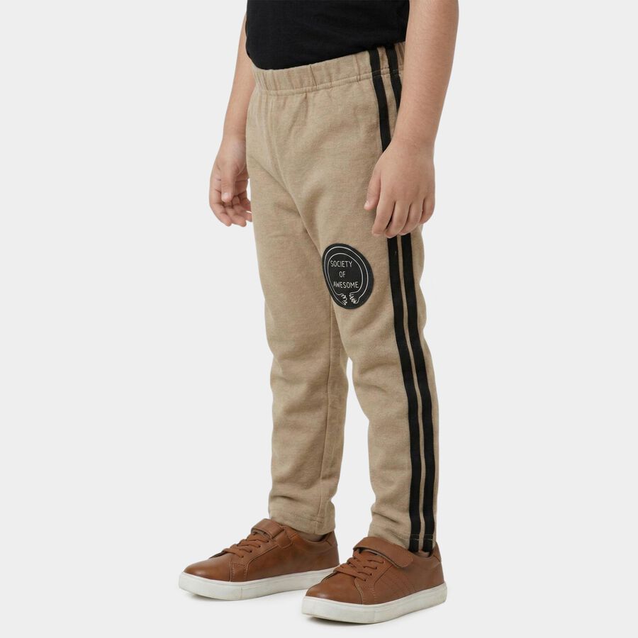 Boys' Beige Cotton Blend Pyjama, Beige, large